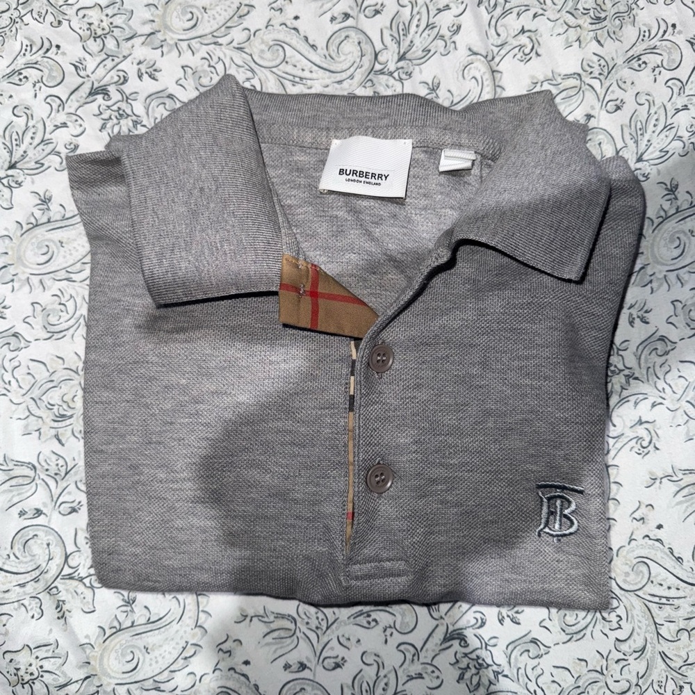 Burberry Gray Polo Shirt for Men
